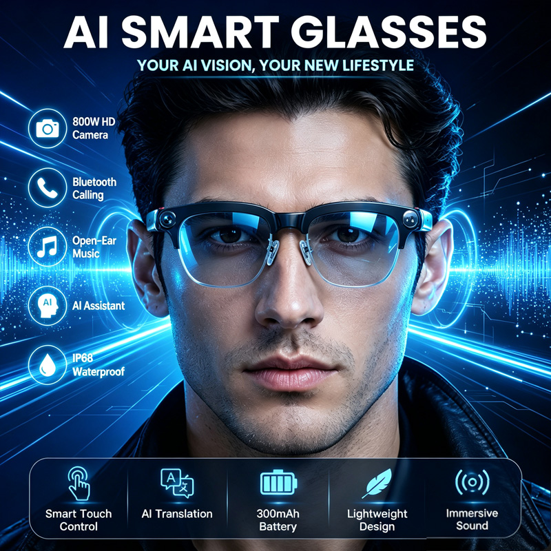 Photographic Memory - W630 Smart Glasses 800W HD Camera