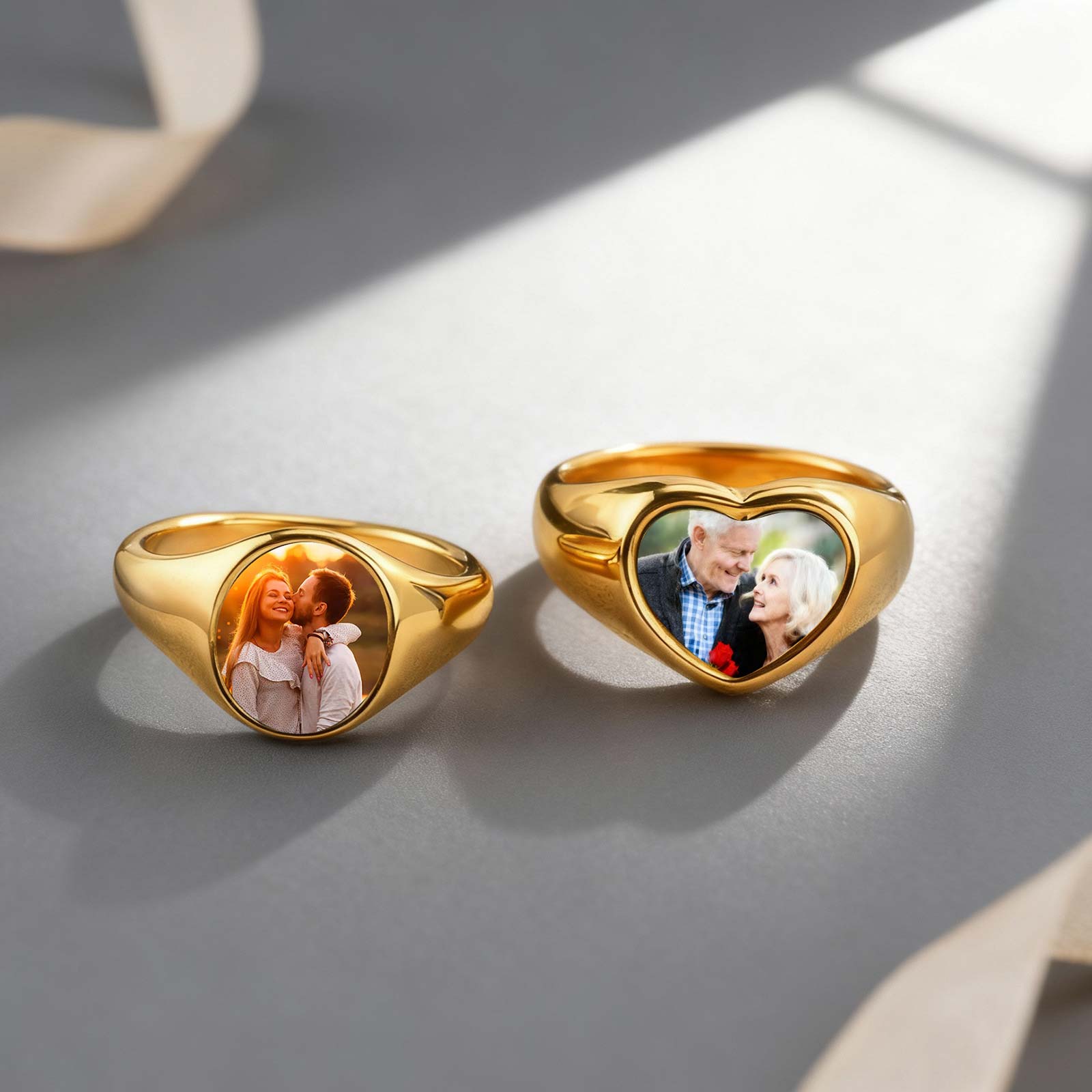 Photographic Memory - Custom Photo Signet Ring for Woman