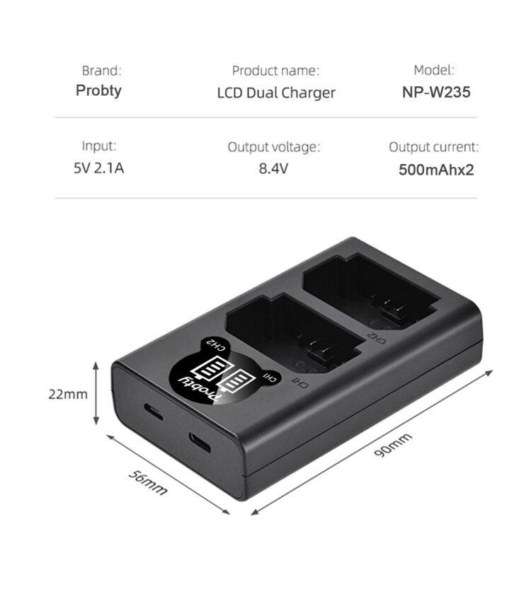 2200mAh NP-W235 NP W235 Batter - Camera Battery Grip recension och pris