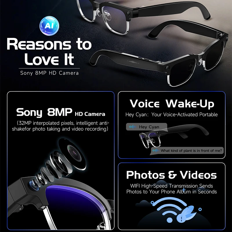 W630 Smart Glasses 800W HD Cam - Photographic Memory recension och pris