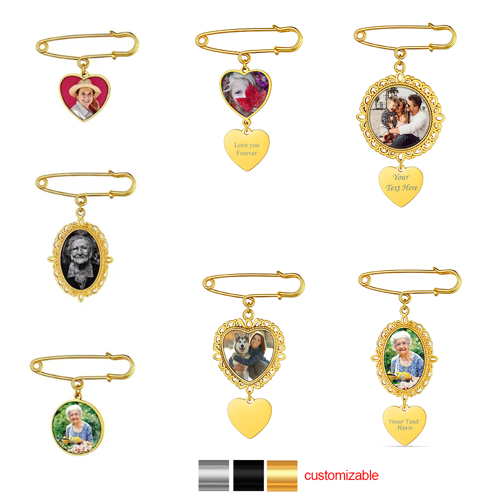 U7 Custom Photo Brooches Weddi - Photographic Memory recension och pris