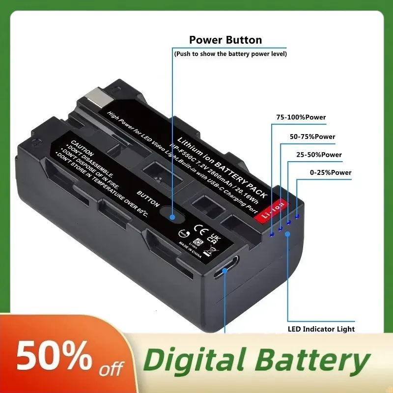 NP-F550C NP-F550 F570 Battery  - Video Led Light Panel recension och pris