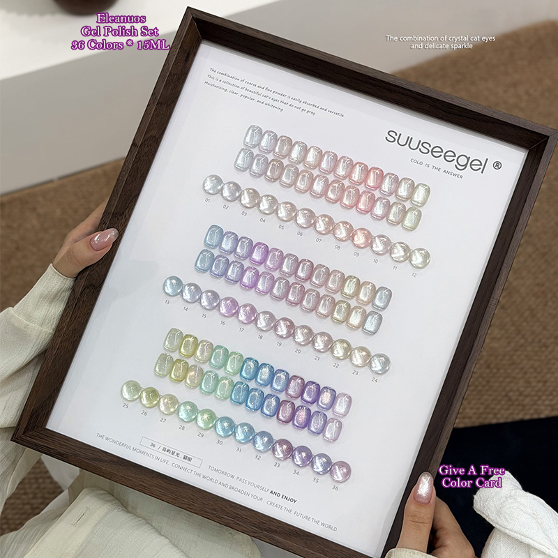 36 Colors Cat Eye Gel Polish S - Color Checker Card recension och pris