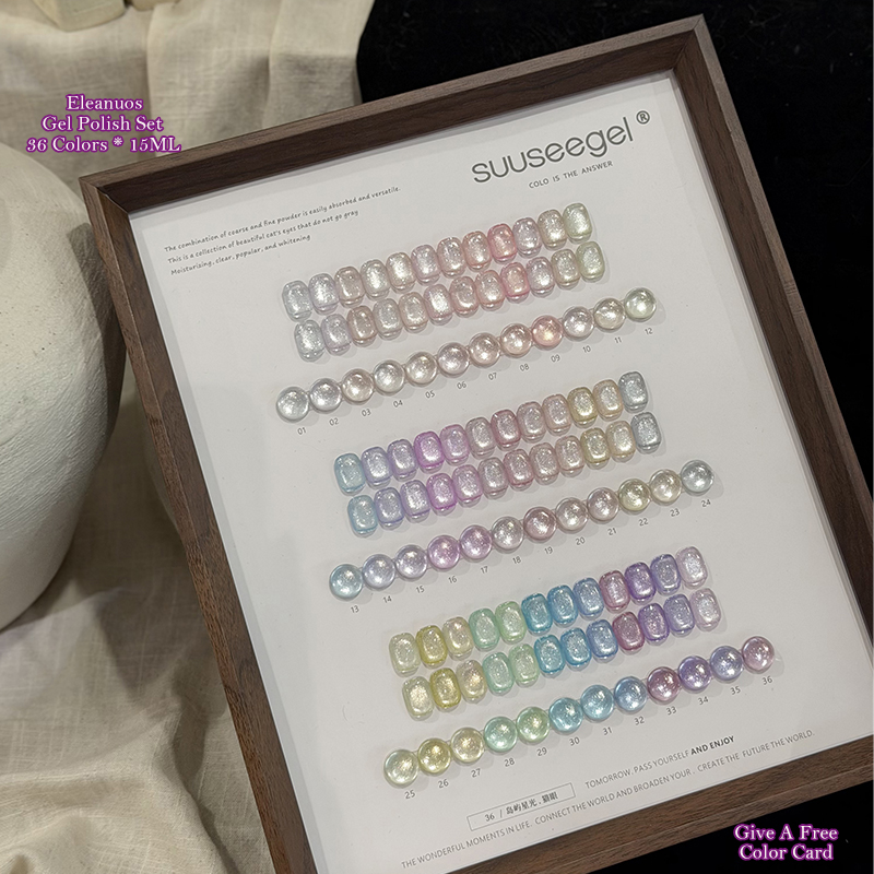 36 Colors Cat Eye Gel Polish S - Color Checker Card recension och pris